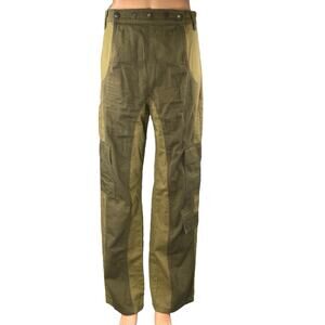 Zara Green Colorblock High Waisted Military Cargo Wide Leg Baggy Pants Size 4